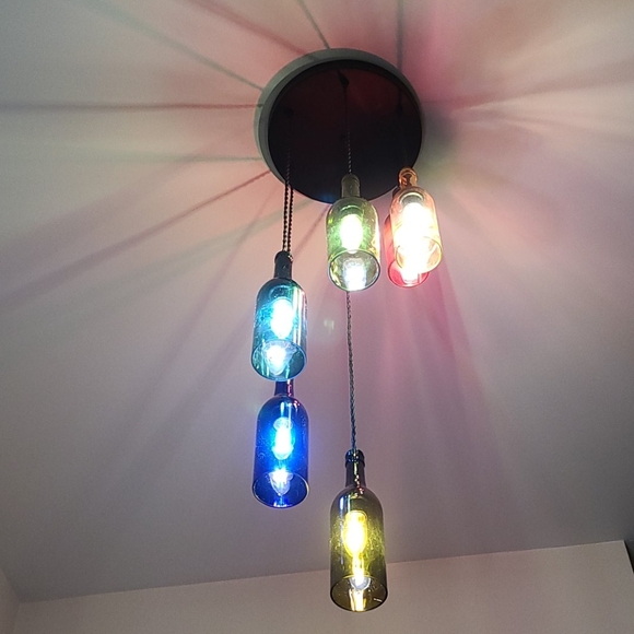 Handmade Glass Spiral Chandelier - Picture 3 of 8